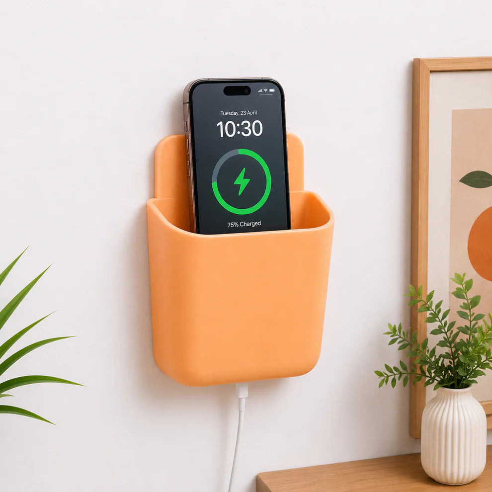 Wall Mounted Storage Pocket – Multipurpose Plastic Organizer for Remote, Phone & Keys