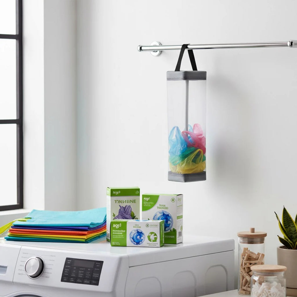 Hanging Waste Bag Holder – Durable Mesh Storage Organizer