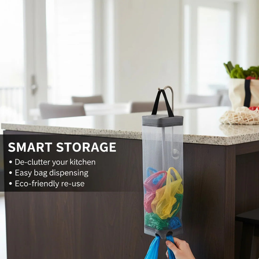Hanging Waste Bag Holder – Durable Mesh Storage Organizer