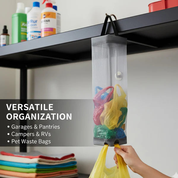 Hanging Waste Bag Holder – Durable Mesh Storage Organizer