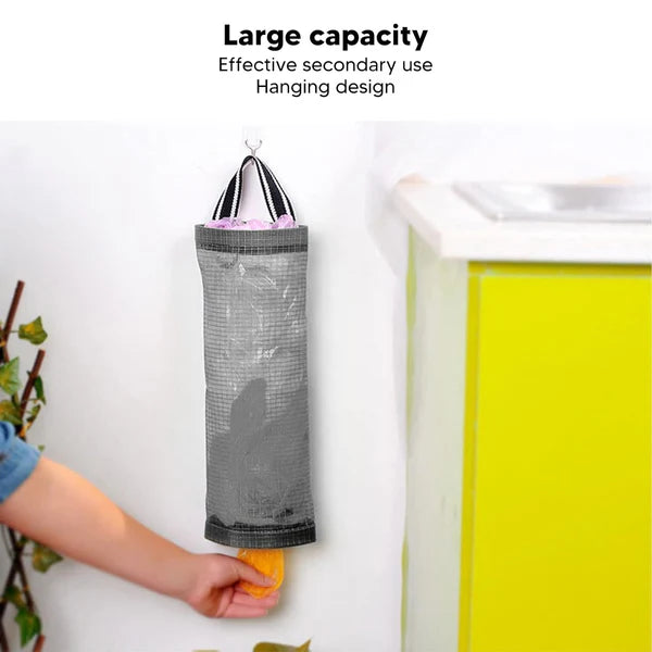 Hanging Waste Bag Holder – Durable Mesh Storage Organizer