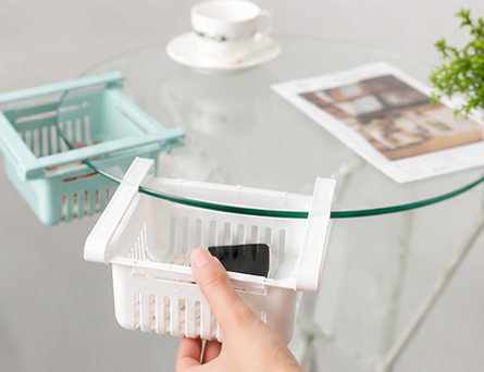 Adjustable Fridge Organizer Drawer Basket (Pack of 4) | BPA-Free Refrigerator Storage | VyomKart