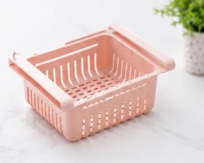 Adjustable Fridge Organizer Drawer Basket (Pack of 4) | BPA-Free Refrigerator Storage | VyomKart