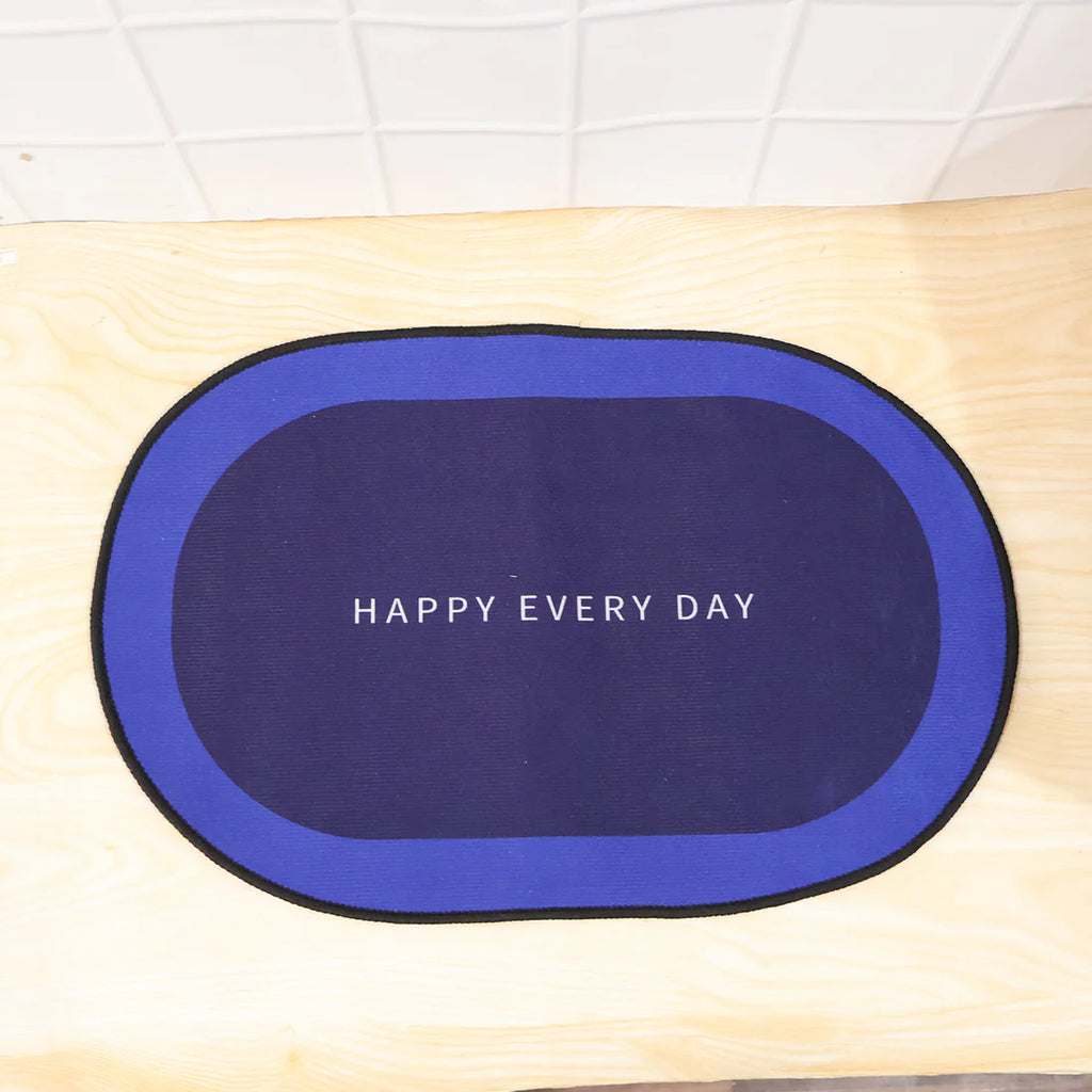 Bathroom Floor Mat – Fast Absorbing & Non-Slip Oval Bath Mat (58 × 37 cm)