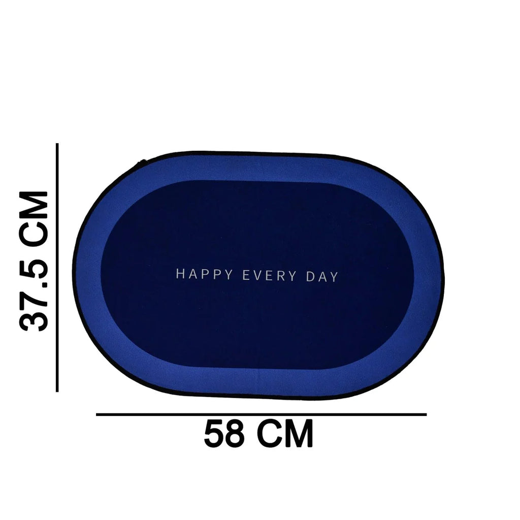 Bathroom Floor Mat – Fast Absorbing & Non-Slip Oval Bath Mat (58 × 37 cm)